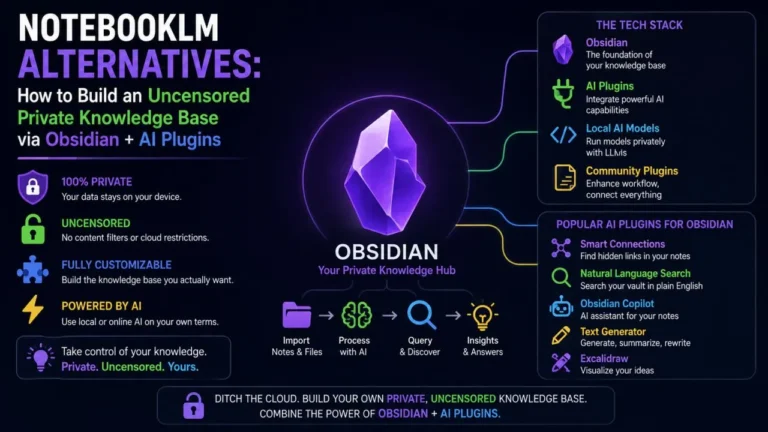 NotebookLM Alternatives: How to Build an Uncensored Private Knowledge Base via Obsidian + AI Plugins